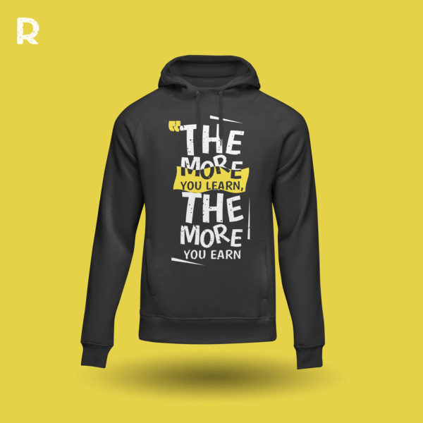 Classic Black hoodie with quote